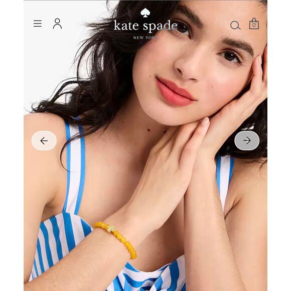 NWT Kate Spade Rainbow Joy Luck Charm Stretch Bracelet - Picture 2 of 5